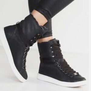 UGG Black Fur-Lined Sneakers